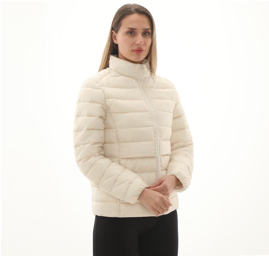 Skechers W Outerwear Pop Up Detailed Padded Jacket Kadın Ceket Krem Skechers W Outerwear Pop Up Detailed Padded Jacket Kadın Ceket Krem