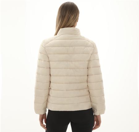 Skechers W Outerwear Pop Up Detailed Padded Jacket Kadın Ceket Krem Skechers W Outerwear Pop Up Detailed Padded Jacket Kadın Ceket Krem