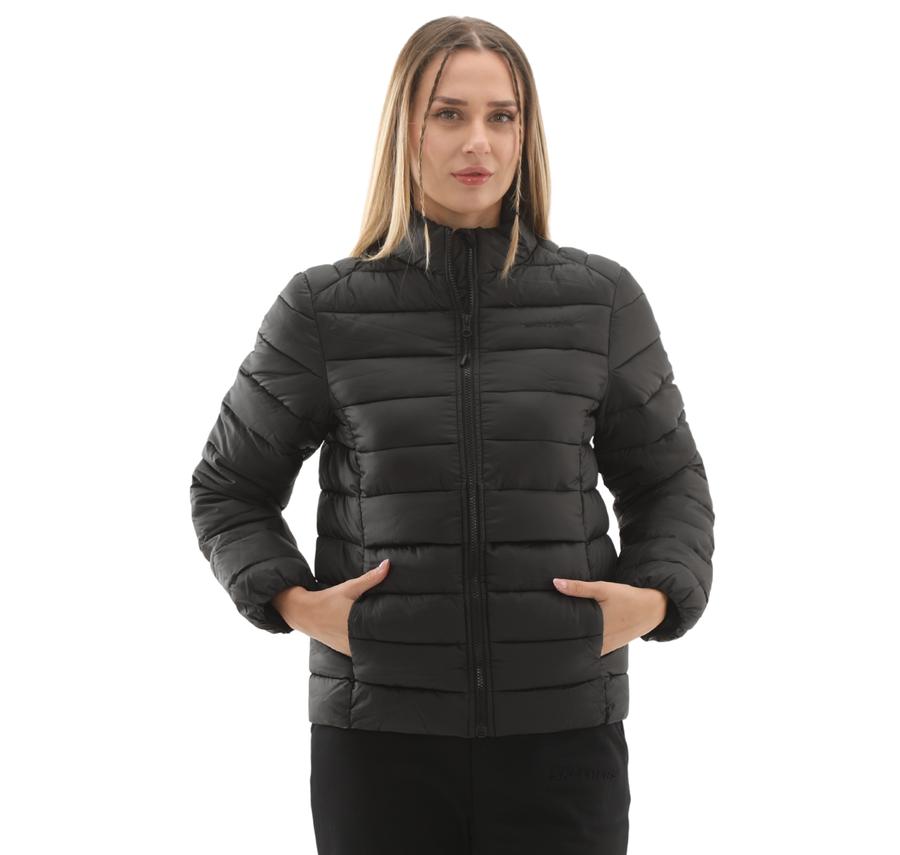 Skechers W Outerwear Pop Up Detailed Padded Jacket Kadın Ceket Siyah Skechers W Outerwear Pop Up Detailed Padded Jacket Kadın Ceket Siyah