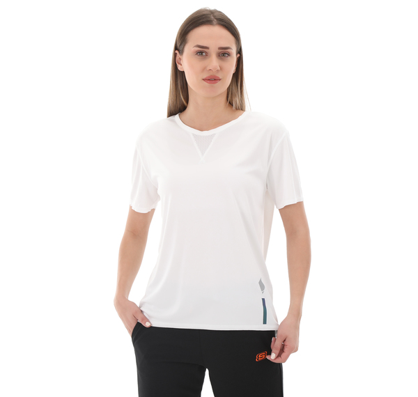 Skechers W Performance Coll. Reflect Logo Crew Neck T-Shirt Kadın T-Shirt Beyaz
