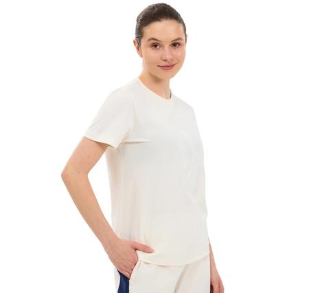 Skechers W Regular Fit Graphic Kadın T-Shirt Beyaz