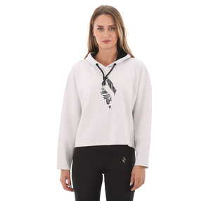 Skechers W Soft Touch Floral Printed Logo Hoodie Kadın Sweatshirt Beyaz 0