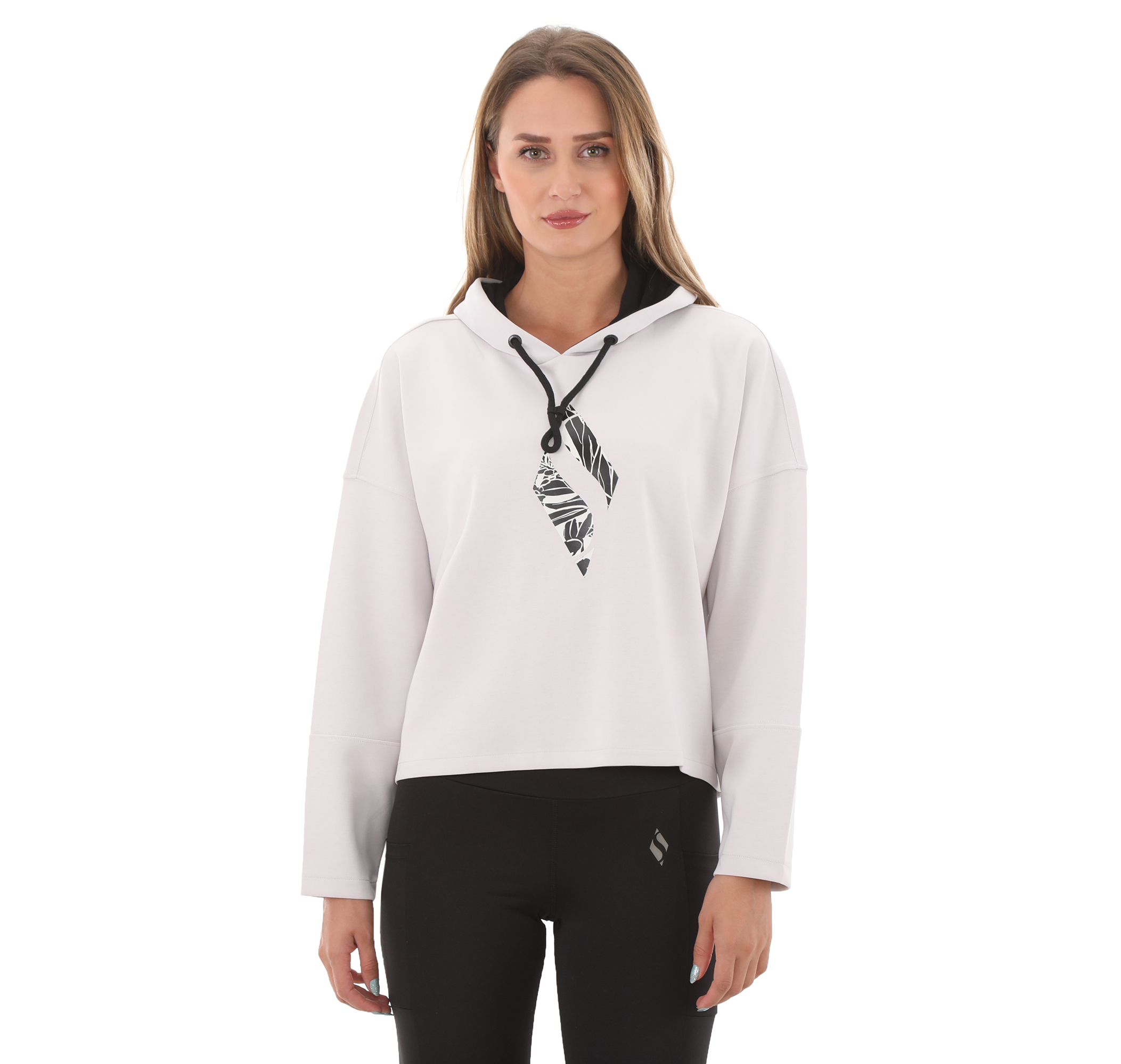 Женское худи Skechers W Soft Touch Floral Printed Logo Hoodie