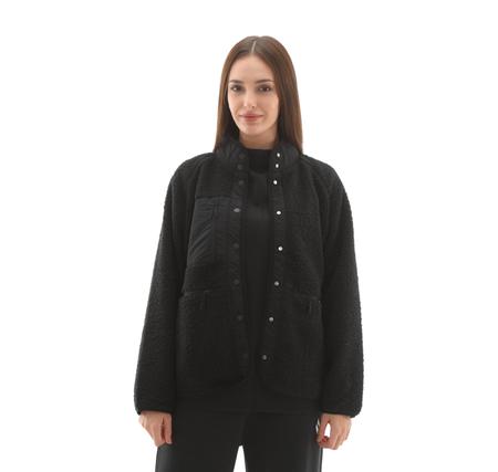 Skechers W Woven Detailed Pull Over Sherpa Kadın Ceket Siyah