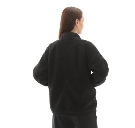 Skechers W Woven Detailed Pull Over Sherpa Kadın Ceket Siyah