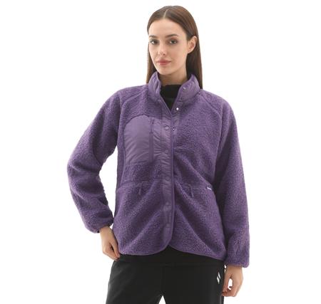 Skechers W Woven Detailed Pull Over Sherpa Kadın Ceket Mor Skechers W Woven Detailed Pull Over Sherpa Kadın Ceket Mor