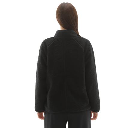 Skechers W Woven Detailed Pull Over Sherpa Kadın Ceket Siyah Skechers W Woven Detailed Pull Over Sherpa Kadın Ceket Siyah