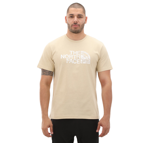 The North Face M S-S Woodcut Dome Tee Erkek T-Shirt Krem