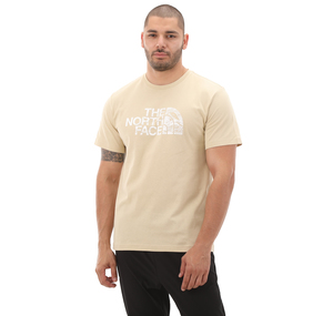 The North Face M S-S Woodcut Dome Tee Erkek T-Shirt Krem