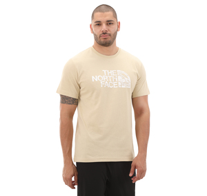 The North Face M S-S Woodcut Dome Tee Erkek T-Shirt Krem
