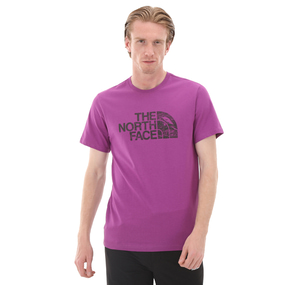 The North Face M S-S Woodcut Dome Tee-Eu Erkek T-Shirt Mor