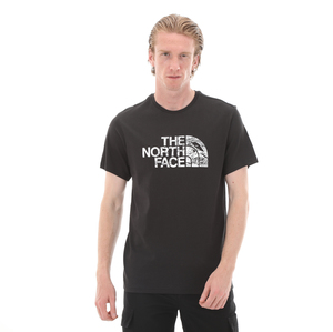 The North Face M S-S Woodcut Dome Tee-Eu Erkek T-Shirt Siyah 0