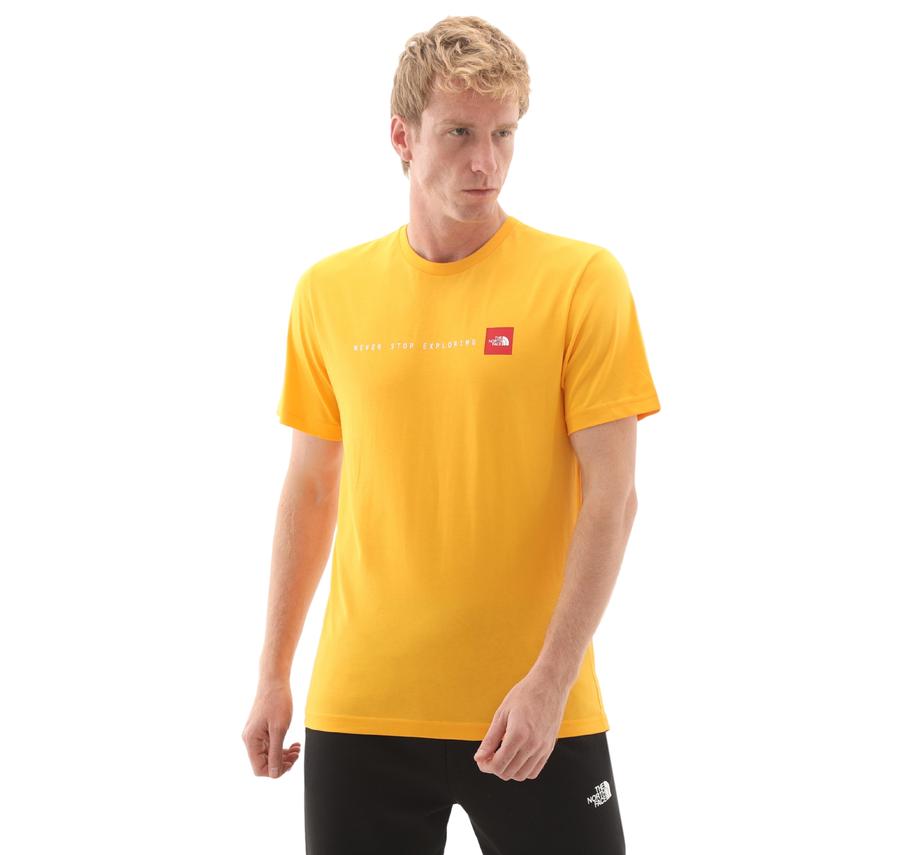 The North Face M Ss Never Stop Explorıng Tee Erkek T-Shirt Sarı The North Face M Ss Never Stop Explorıng Tee Erkek T-Shirt Sarı