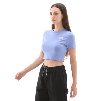 The North Face W Essentıal Cropped Slım Short Sleeve Te Kadın T-Shirt İndigo