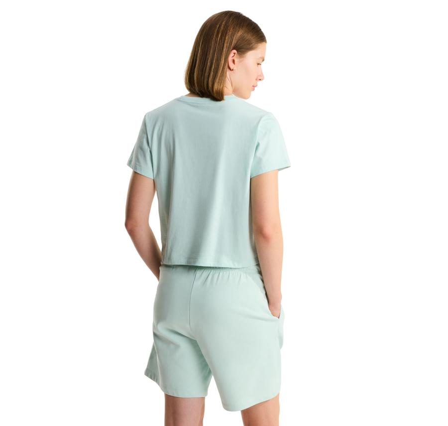 The North Face W Essentıal Regular Short Sleeve Cutıe T Kadın T-Shirt Açık Mavi The North Face W Essentıal Regular Short Sleeve Cutıe T Kadın T-Shirt Açık Mavi