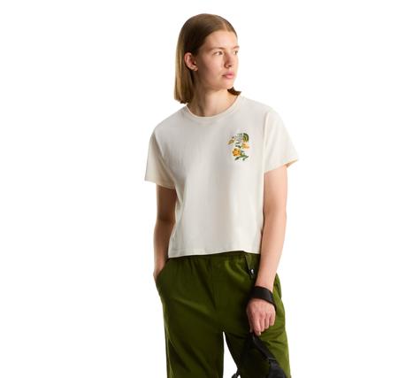 The North Face W Flora Embro Regular Short Sleeve Tee-G Kadın T-Shirt Krem The North Face W Flora Embro Regular Short Sleeve Tee-G Kadın T-Shirt Krem