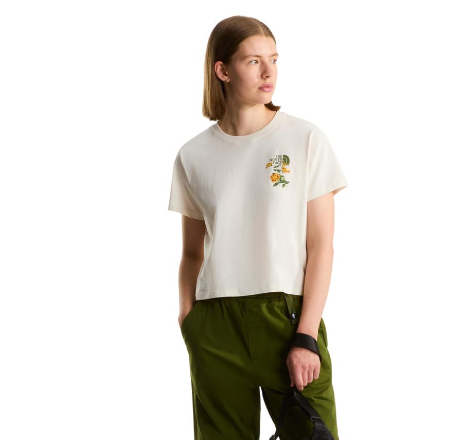 The North Face W Flora Embro Regular Short Sleeve Tee-G Kadın T-Shirt Krem The North Face W Flora Embro Regular Short Sleeve Tee-G Kadın T-Shirt Krem