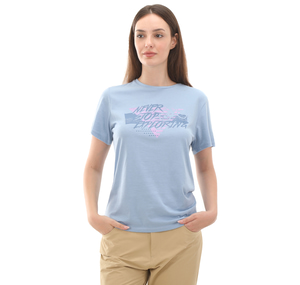 The North Face W Foundatıon Traces Graphıc Tee Kadın T-Shirt Mavi