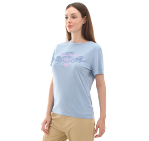The North Face W Foundatıon Traces Graphıc Tee Kadın T-Shirt Mavi