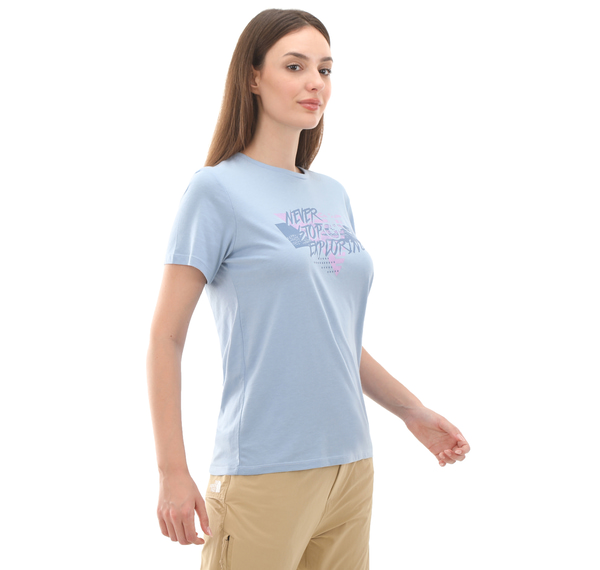 The North Face W Foundatıon Traces Graphıc Tee Kadın T-Shirt Mavi The North Face W Foundatıon Traces Graphıc Tee Kadın T-Shirt Mavi