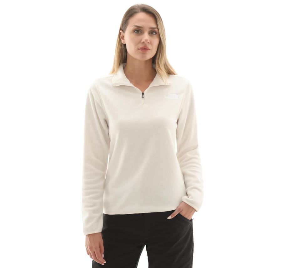 The North Face W Glacıer Fleece 1-4 Zıp Jacket Kadın Sweatshirt Beyaz The North Face W Glacıer Fleece 1-4 Zıp Jacket Kadın Sweatshirt Beyaz