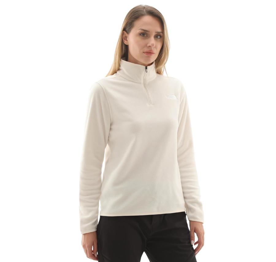 The North Face W Glacıer Fleece 1-4 Zıp Jacket Kadın Sweatshirt Beyaz The North Face W Glacıer Fleece 1-4 Zıp Jacket Kadın Sweatshirt Beyaz