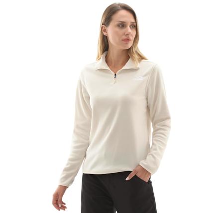 The North Face W Glacıer Fleece 1-4 Zıp Jacket Kadın Sweatshirt Beyaz