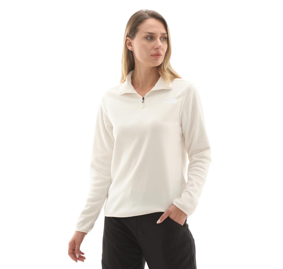 The North Face W Glacıer Fleece 1-4 Zıp Jacket Kadın Sweatshirt Beyaz The North Face W Glacıer Fleece 1-4 Zıp Jacket Kadın Sweatshirt Beyaz