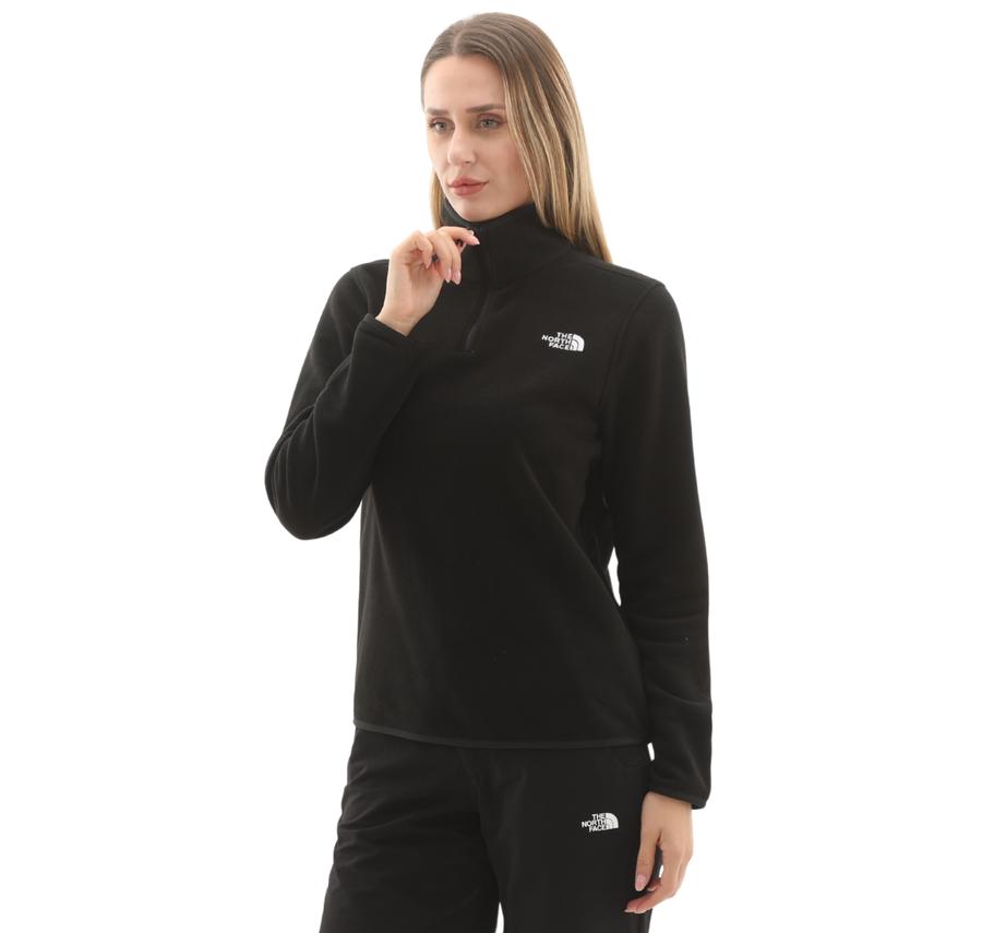 The North Face W Glacıer Fleece 1-4 Zıp Jacket Kadın Sweatshirt Siyah The North Face W Glacıer Fleece 1-4 Zıp Jacket Kadın Sweatshirt Siyah