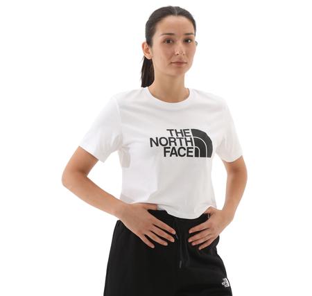 The North Face W Ss Easy Relaxed Cropped Tee Kadın T-Shirt Beyaz