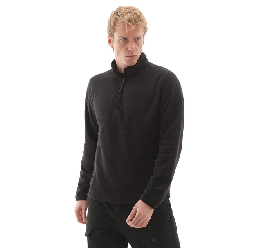 Timberland 1-4 Zip Polar Fleece Erkek Sweatshirt Siyah Timberland 1-4 Zip Polar Fleece Erkek Sweatshirt Siyah