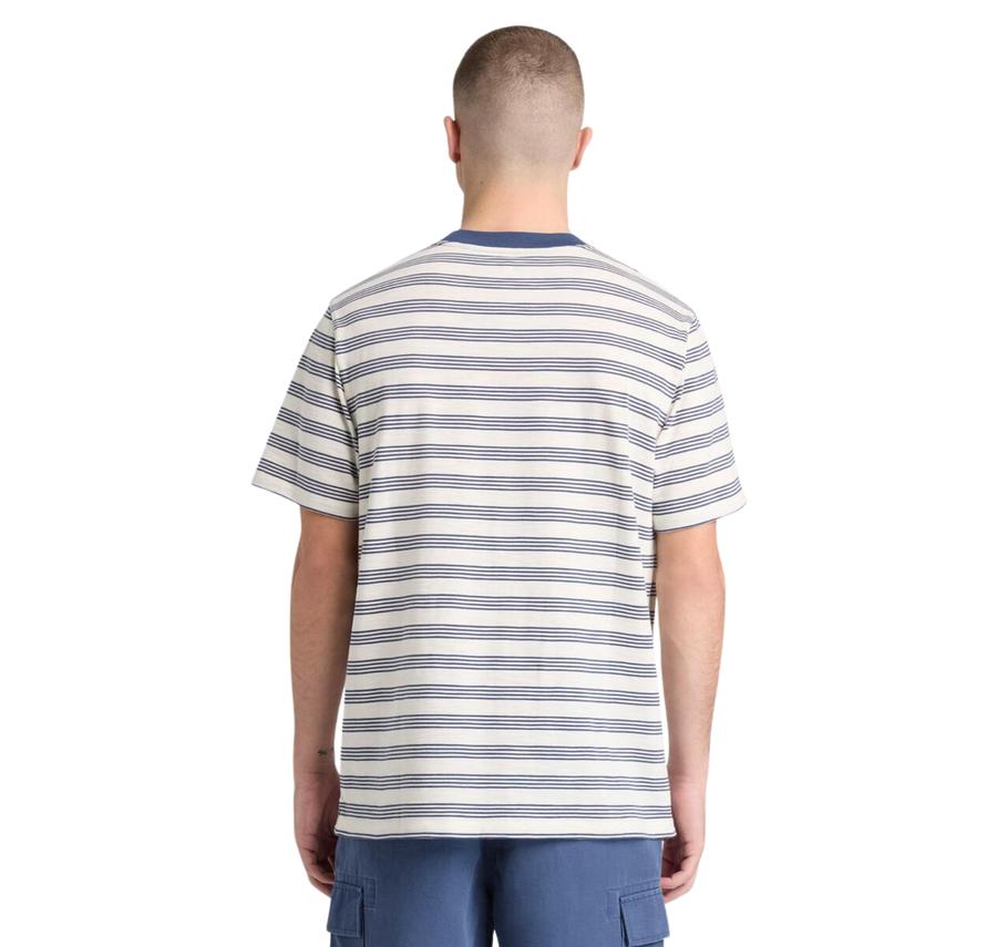 Timberland 4 Rows Striped Short Sleeve Tee Erkek T-Shirt Krem Timberland 4 Rows Striped Short Sleeve Tee Erkek T-Shirt Krem