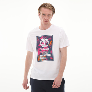 Timberland Aop Ss Logo Tee Erkek T-Shirt Beyaz 0