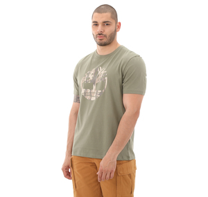 Timberland Camo Tree Logo Short Sleeve Tee Erkek T-Shirt Haki