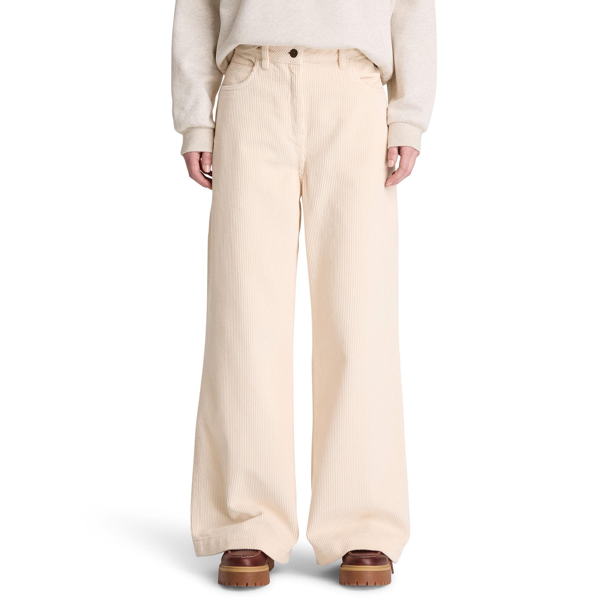 Женские брюки Timberland Corduroy Wide-Leg Pants Pantolon Krem