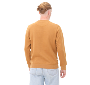 Timberland Embroidery Logo Brush Back Crew Neck Erkek Sweatshirt Kahve