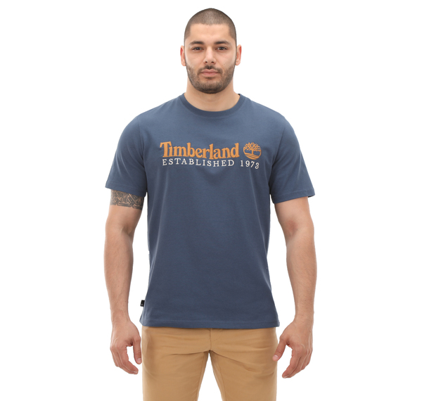 Timberland Embroidery Logo Tee Erkek T-Shirt Mavi Timberland Embroidery Logo Tee Erkek T-Shirt Mavi