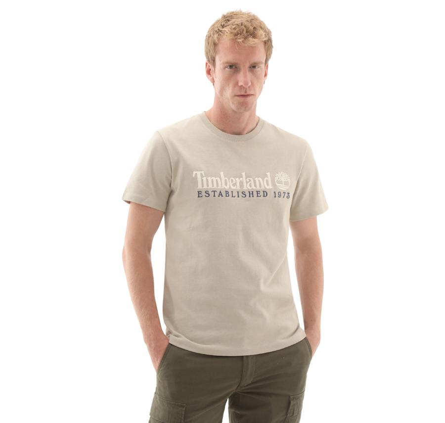 Timberland Establıshed 1973 Embroidery Logo Tee Erkek T-Shirt Krem Timberland Establıshed 1973 Embroidery Logo Tee Erkek T-Shirt Krem
