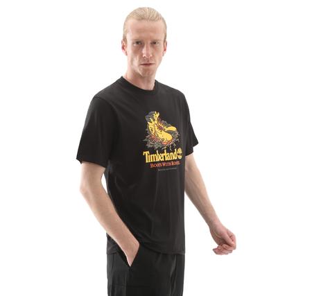 Timberland Front Boot Graphic Tee Erkek T-Shirt Siyah