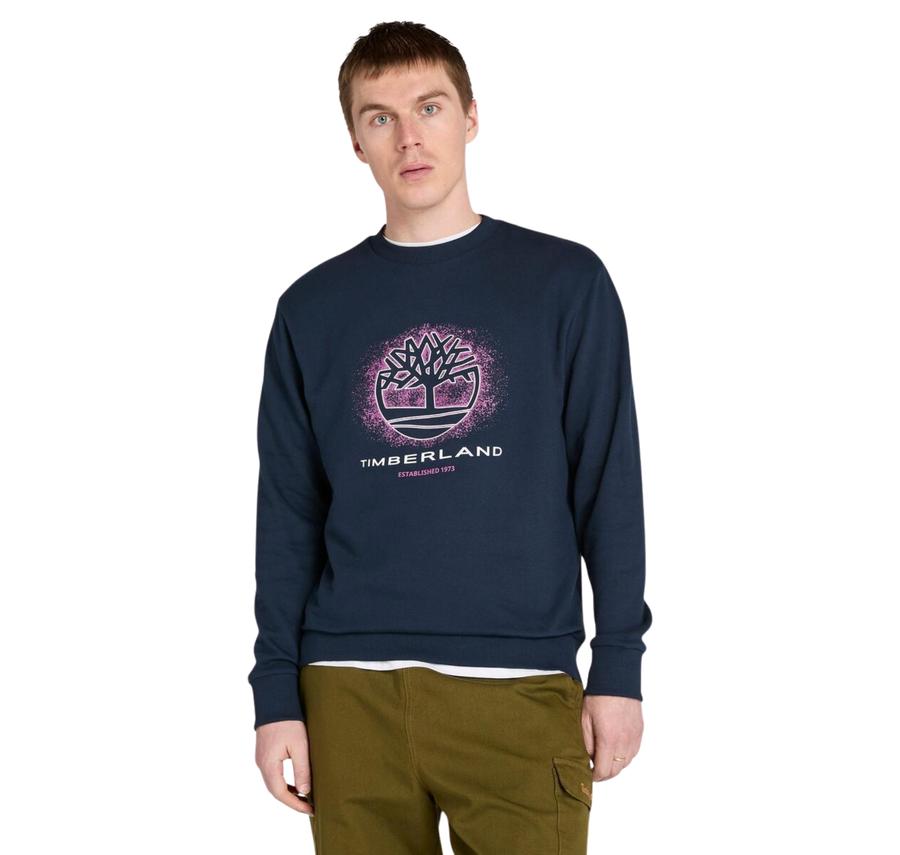 Timberland Front Seasonal Tree Logo Graphic Crewnec Erkek Sweatshirt Lacivert Timberland Front Seasonal Tree Logo Graphic Crewnec Erkek Sweatshirt Lacivert