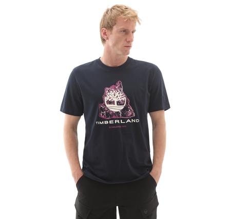 Timberland Front Seasonal Tree Logo Graphic Tee Erkek T-Shirt Mavi Timberland Front Seasonal Tree Logo Graphic Tee Erkek T-Shirt Mavi