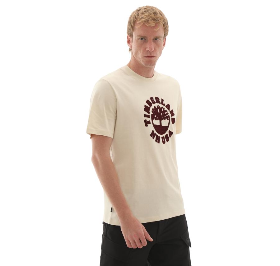 Timberland Holiday Front Graphic Ss Tee Erkek T-Shirt Krem Timberland Holiday Front Graphic Ss Tee Erkek T-Shirt Krem