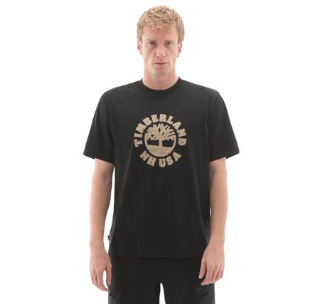 Timberland Holiday Front Graphic Ss Tee Erkek T-Shirt Siyah Timberland Holiday Front Graphic Ss Tee Erkek T-Shirt Siyah