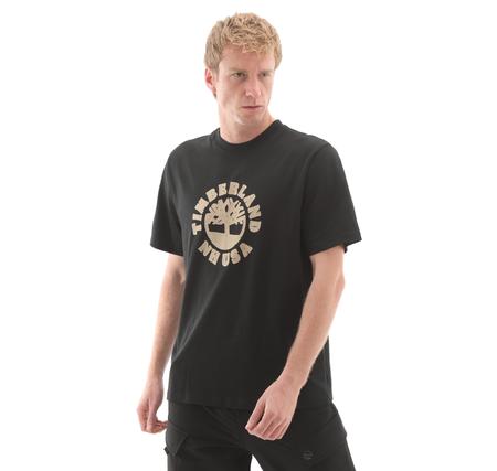 Timberland Holiday Front Graphic Ss Tee Erkek T-Shirt Siyah