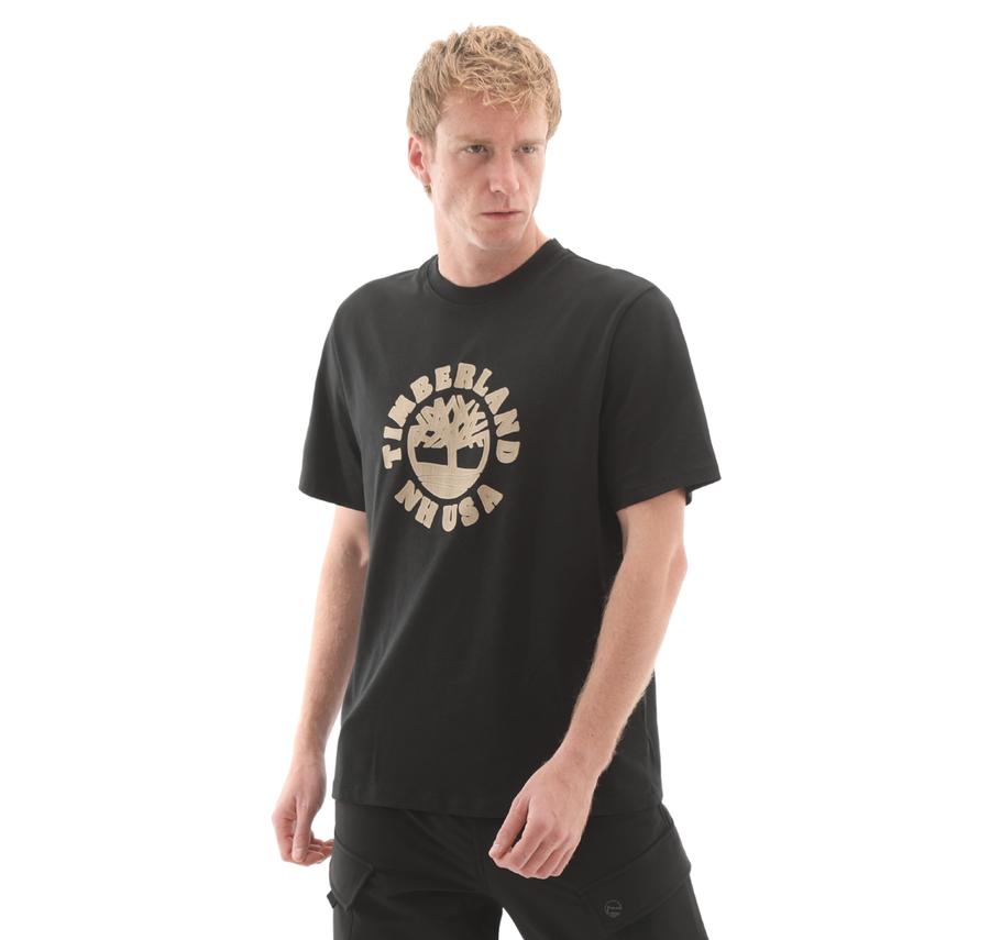 Timberland Holiday Front Graphic Ss Tee Erkek T-Shirt Siyah Timberland Holiday Front Graphic Ss Tee Erkek T-Shirt Siyah