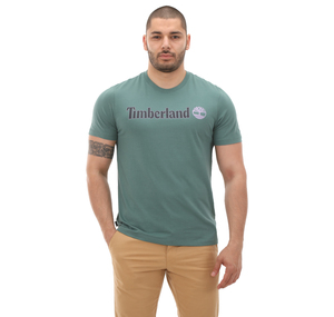 Timberland Linear Logo Short Sleeve Tee Erkek T-Shirt Yeşil