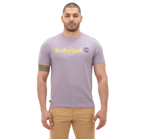 Timberland Linear Logo Short Sleeve Tee Erkek T-Shirt Mor