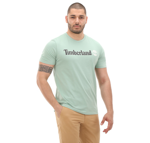 Timberland Linear Logo Short Sleeve Tee Erkek T-Shirt Yeşil
