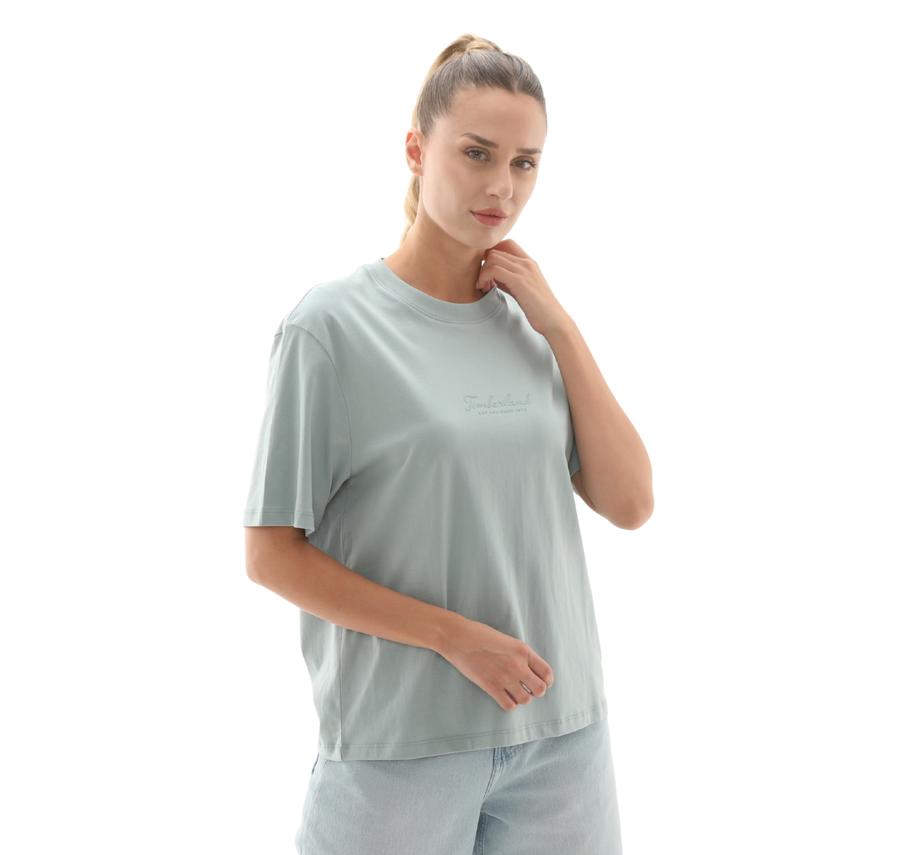 Timberland Lush Comfort Short-Sleeve Tee Kadın T-Shirt Açık Mavi Timberland Lush Comfort Short-Sleeve Tee Kadın T-Shirt Açık Mavi