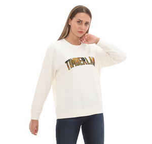 Timberland Plaid Logo Sweatshirt Kadın Sweatshirt Beyaz